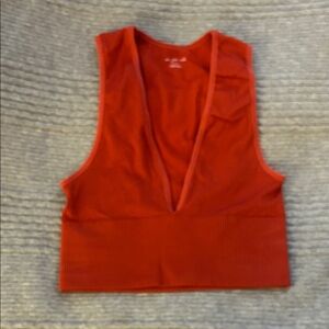 Urban Outfitters Red Cropped Tank Top